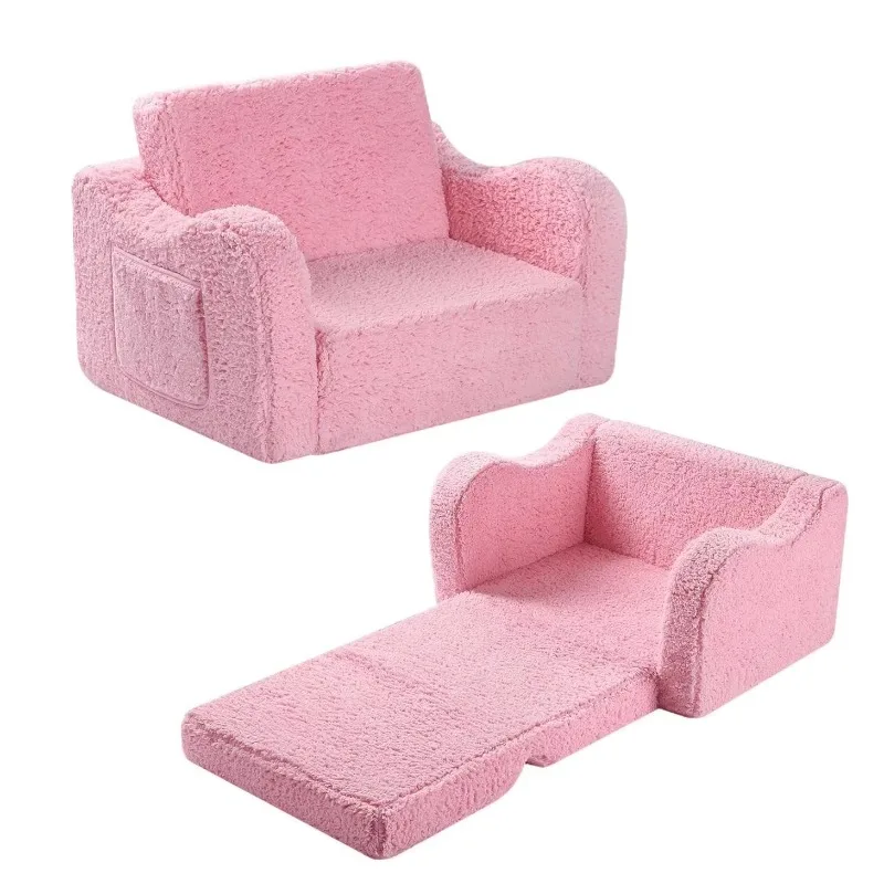 

Manufacturer wholesale modern design children's recliner cashmere foldable baby sofa removable washable cross-border furniture
