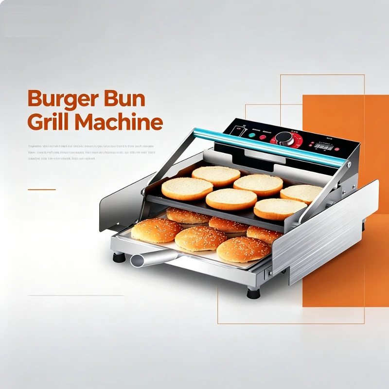 PBOBP Hamburger Toasting Machine Commercial Electric Hamburger Grill Machine Stainless Steel Bun Toaster Burger Bread Warmer view 2