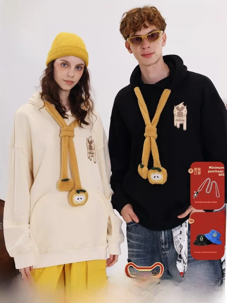 

Genanx Lightning Tide Brand Pure Cotton Hoodie Creative Hat Rope ex Sweatirt Mchenming Fall 2025 Casual Wear