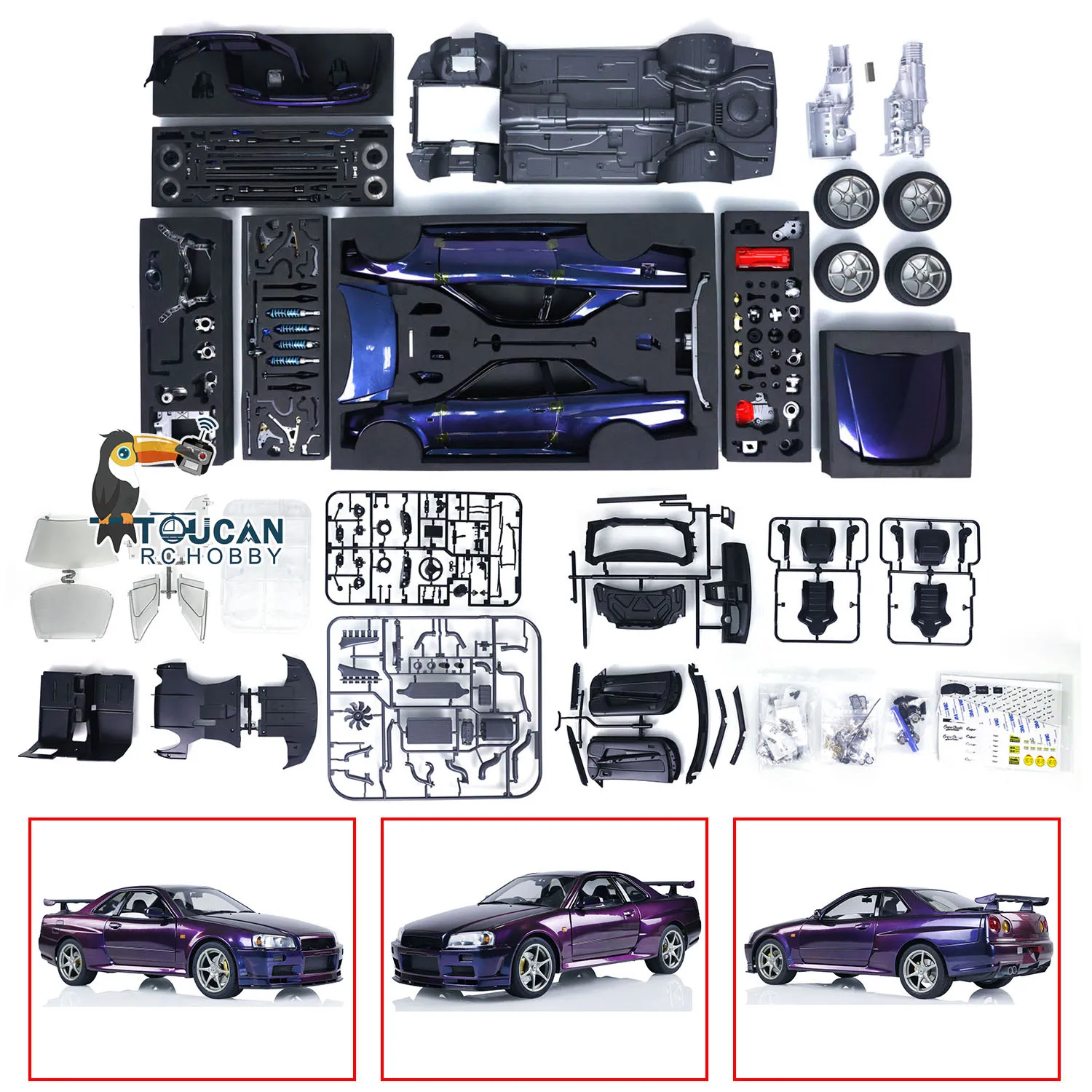 

1/8 Capo RC Drift Car R34 Limited Edition DIY 2-Speed Metal Chassis RTR Remote Control Racing Car For Adults TH22449-SMT6