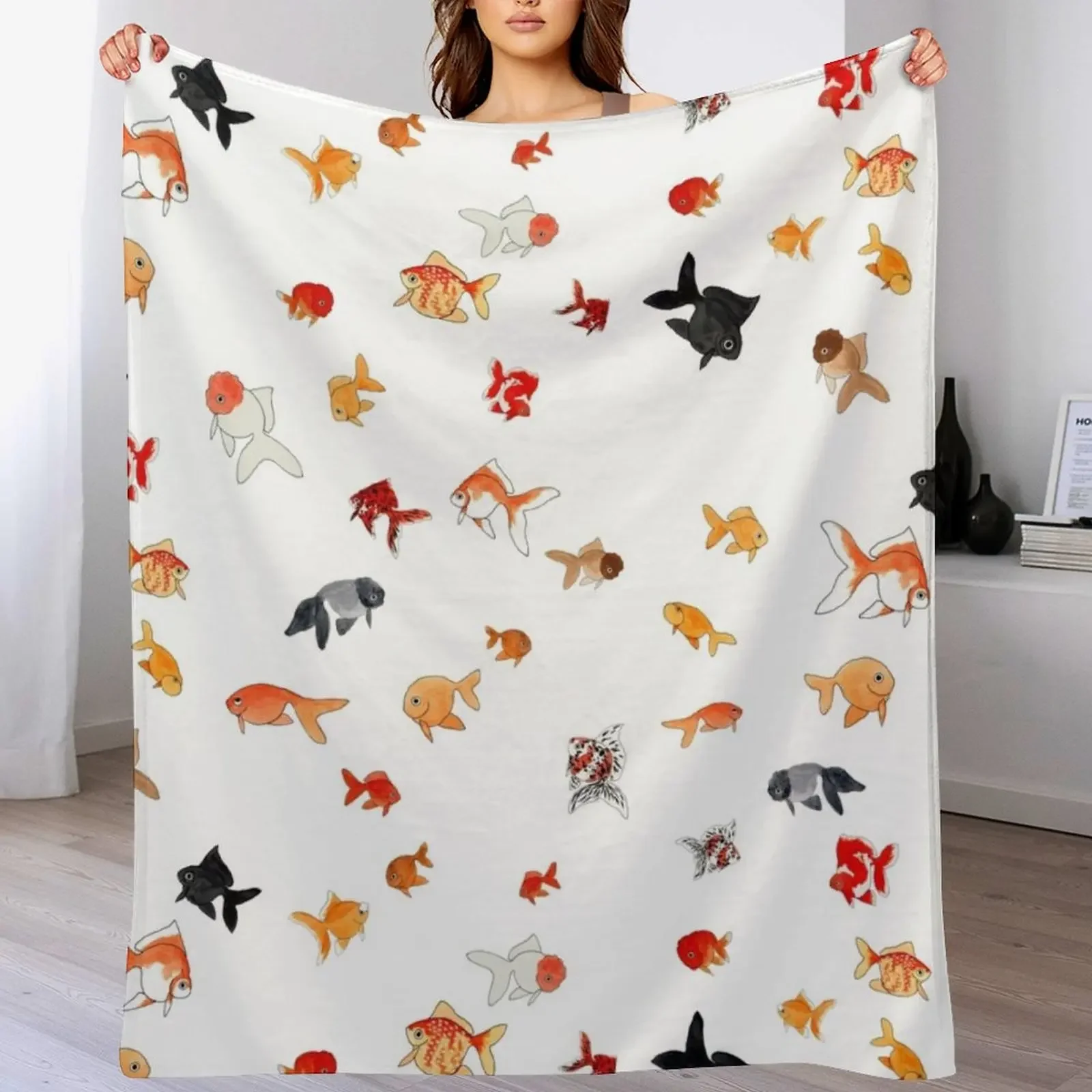 

Fish fancy Throw Blanket Thermals For Travel Luxury Throw Soft Plaid Moving Blankets