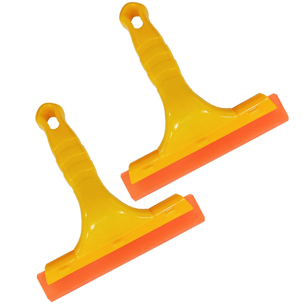 2Pcs Car Wrap Water Scraper Cleaning Tool Handle Squeegee Rubber Blade Carbon Film Auto Clothing Applicator Glass Wash Wiper B39