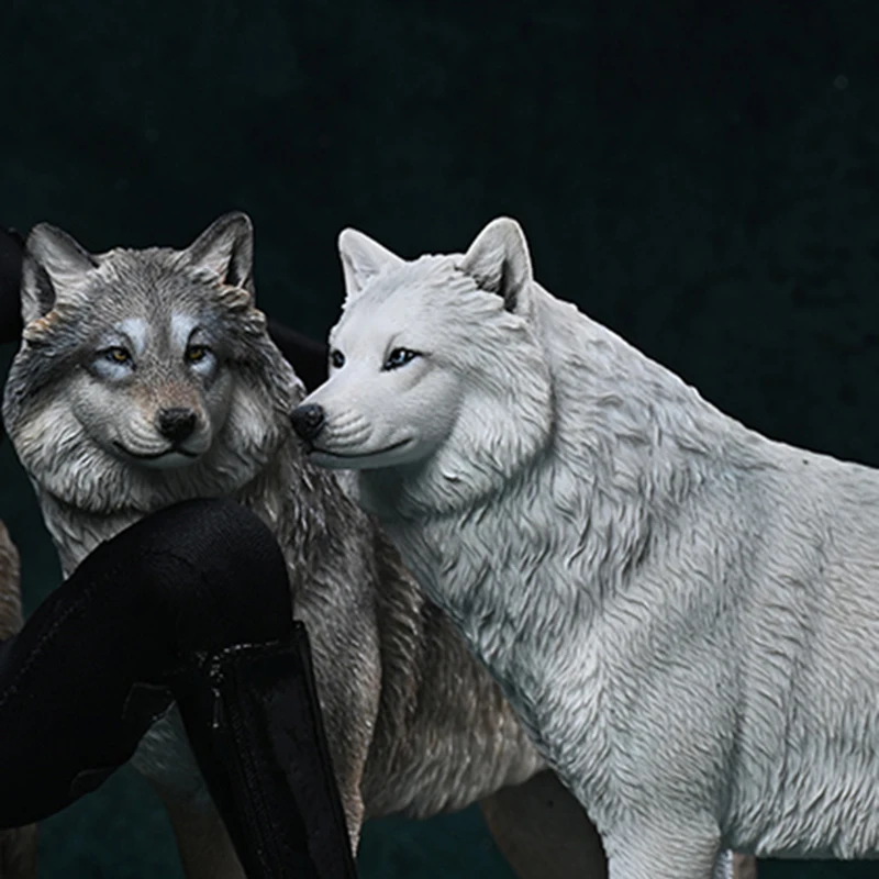 

In Stock JXK 1/6 Arctic Wolf White Wolf Snow Wolf Simulation Animal Model Handmade Children's Toy Male and Female Gift Ornament