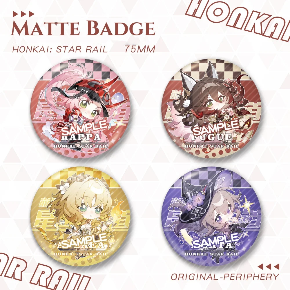 New Honkai: Star Rail Badge The Herta Aglaea Cute Cartoon Anime Pin Game Jewelry Pendant Accessories Laser Matte Brooch Gift