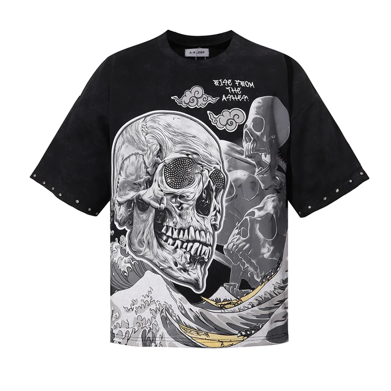 

Men Women Trendy Hip Hop American Style Street Fashion Brand KLEEP Short Sleeved Relaxed Fashionable Versatile Pure Cotton Tee