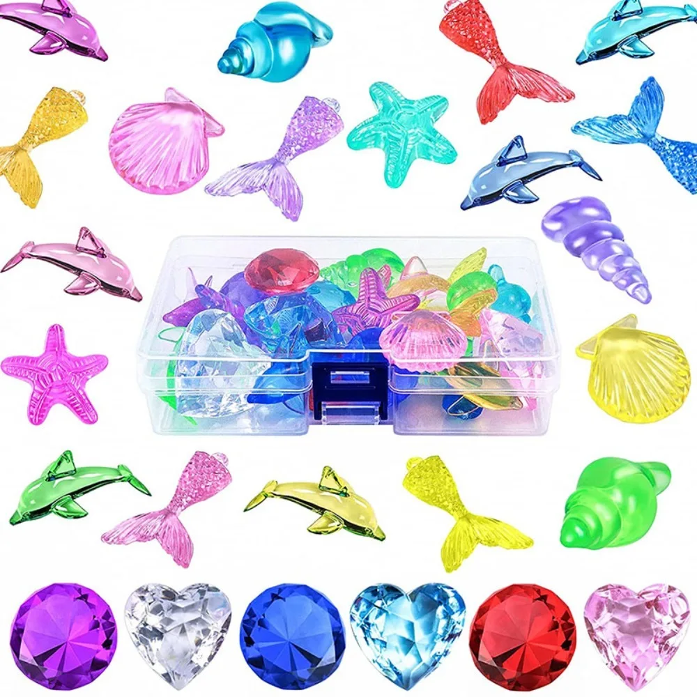 1 Set Acrylic Pirate Treasure Toy Marine Theme Intellectual Development Underwater Diving Toy Starfish Love Heart Summer