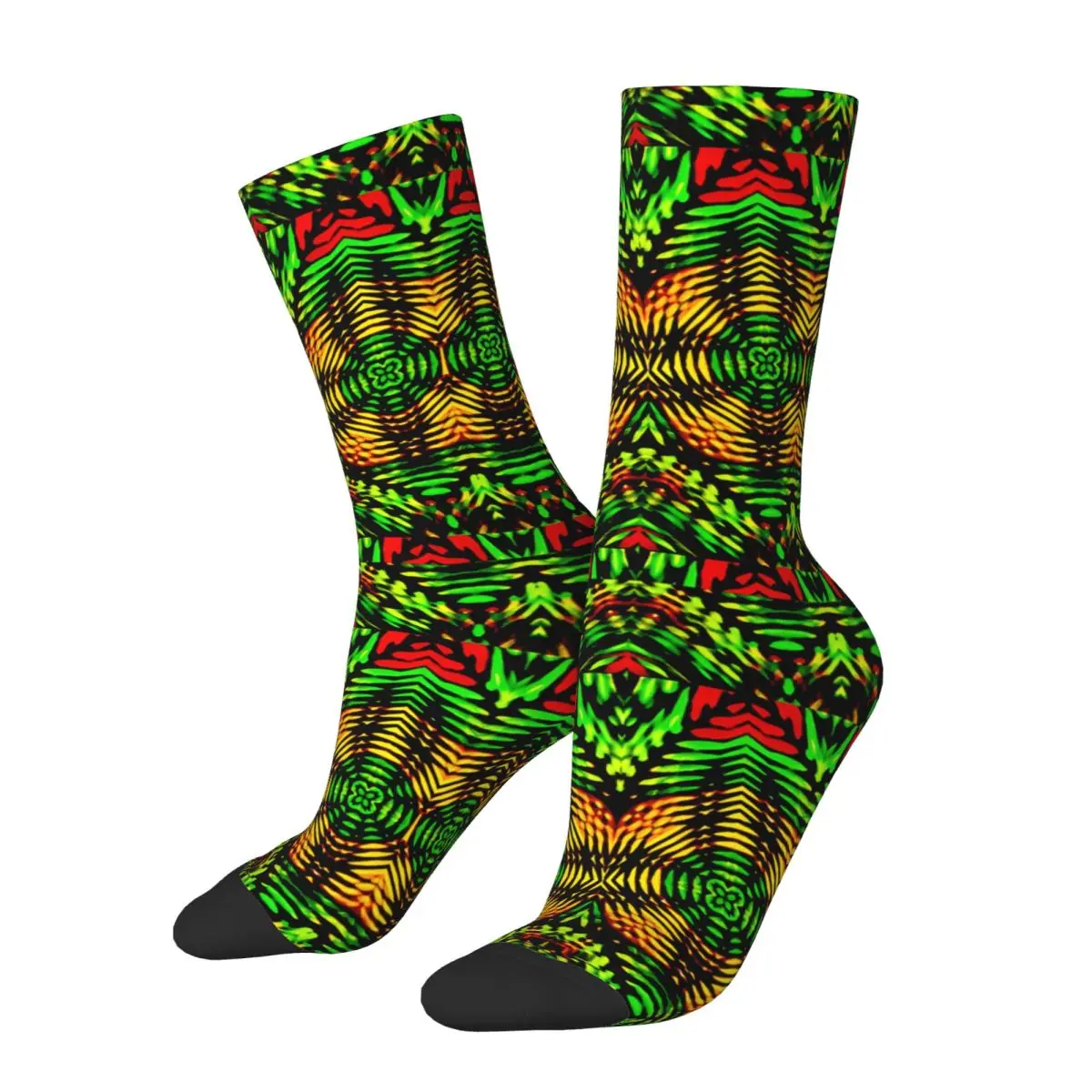 Funny Crazy Sock for Men Rasta Vintage Quality Pattern Printed Crew Sock Casual Gift