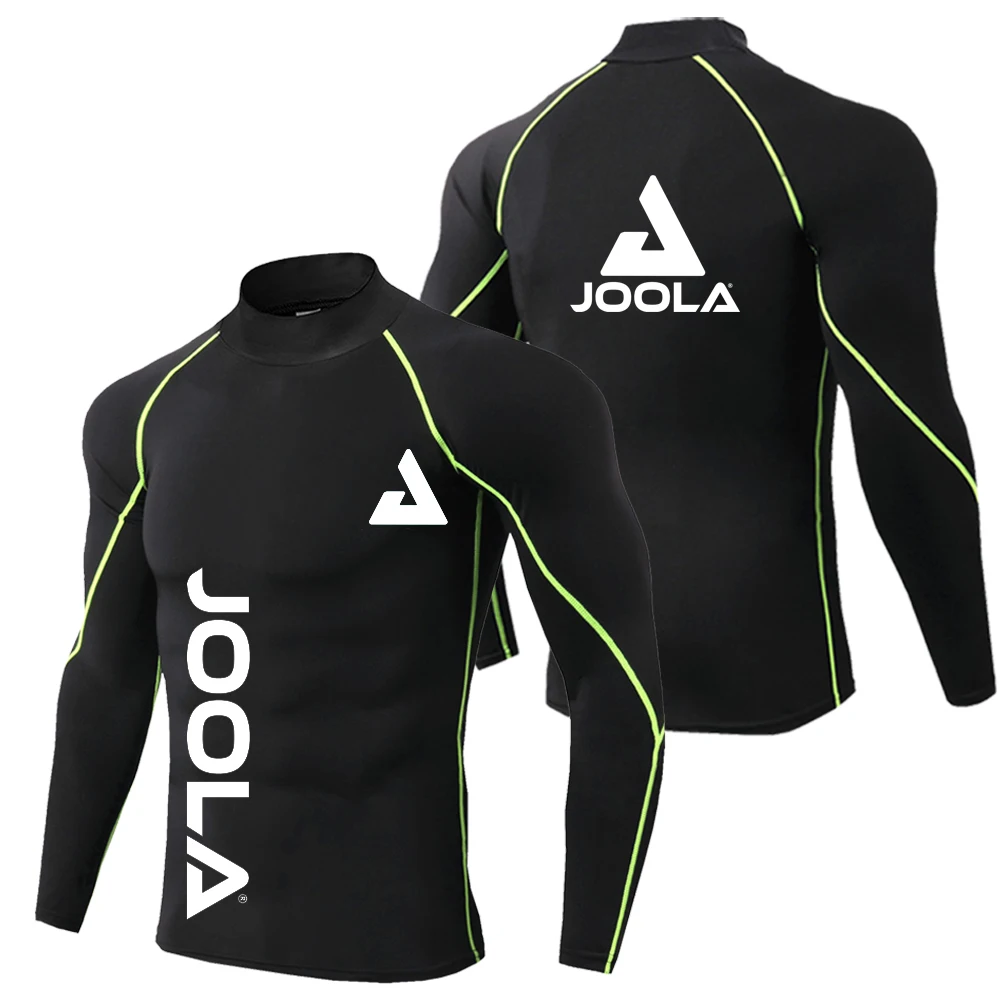 

JOOLA high neck long sleeved men's fitness shirt, quick drying breathable sports base shirt, outdoor running training top