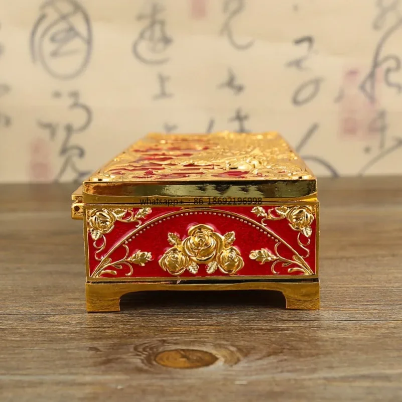 Creative Peacock Metal Rectangle Jewelry Box Home Jewelry Storage Box High-end Jewelry Box