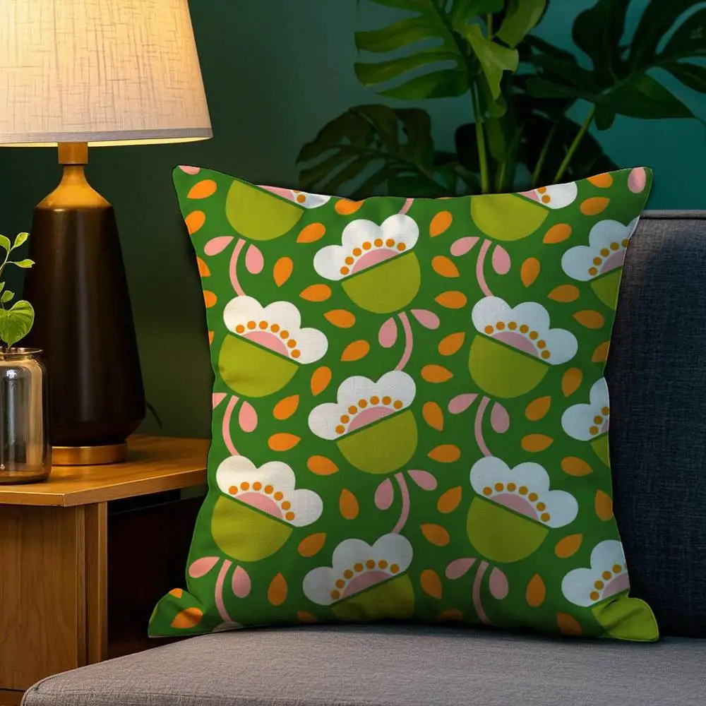 Luxury Pillow Case Sofa Living Room Bedroom Double-sided Printing Brand O-Orla Kiely Square Cushion Nap Time Pillow Case