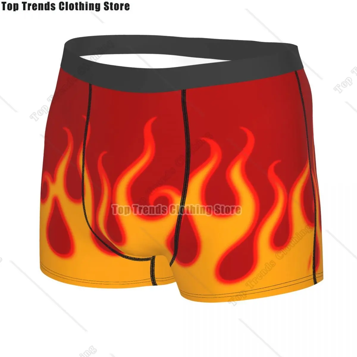 Custom Red Hot Fire Racing Flames Boxers Shorts Men Briefs Underwear Cool Underpants