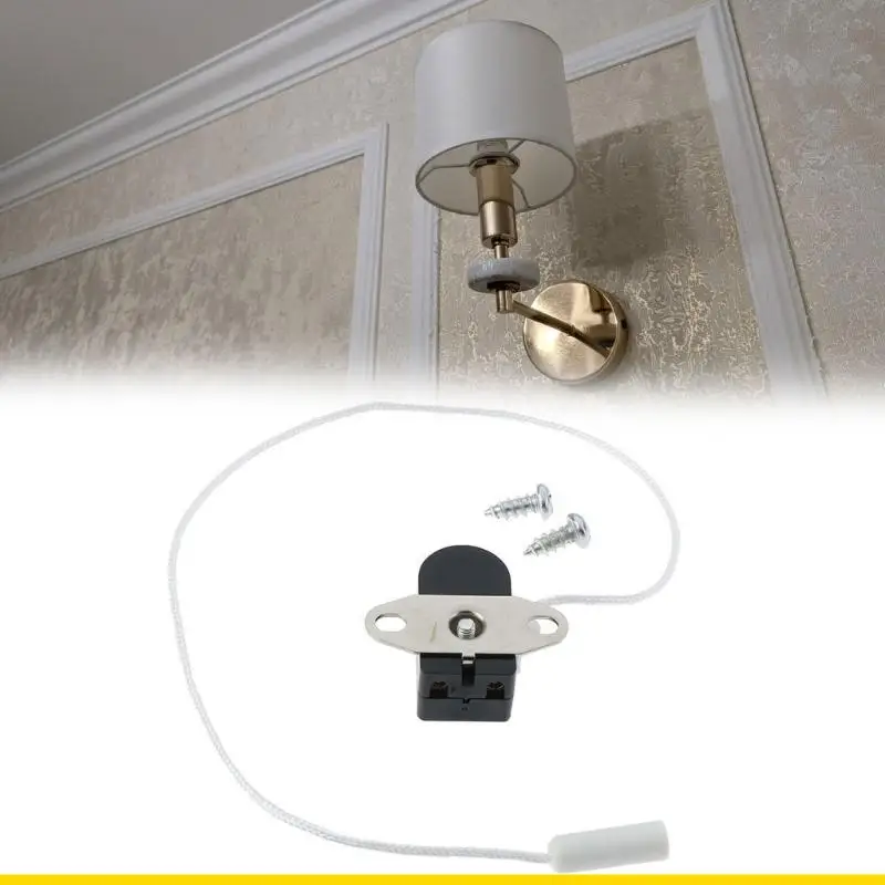 SZCH Black Plastic Pull Cord Switches Ceiling Fan Light Switches For Table Lamp And Wall Light 2A 250V Current Capacity