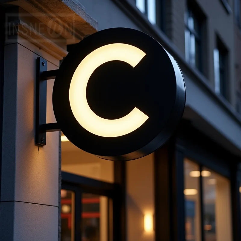 Custom Round LED Light Box for Outdoor Business Waterproof Acrylic Double Sided Storefront Signage Wall Mounted