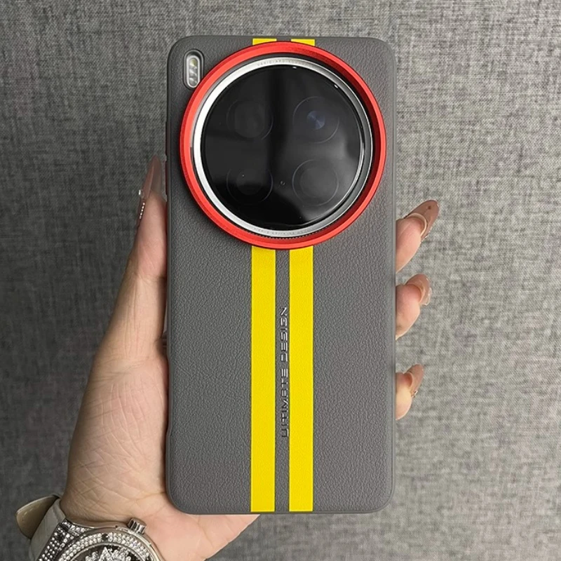 

For VIVO X200 Ultra X200 Pro Mini Case Luxury PU Leather Racetrack Protective Back Cover Case For VIVO X200S Phone Shell