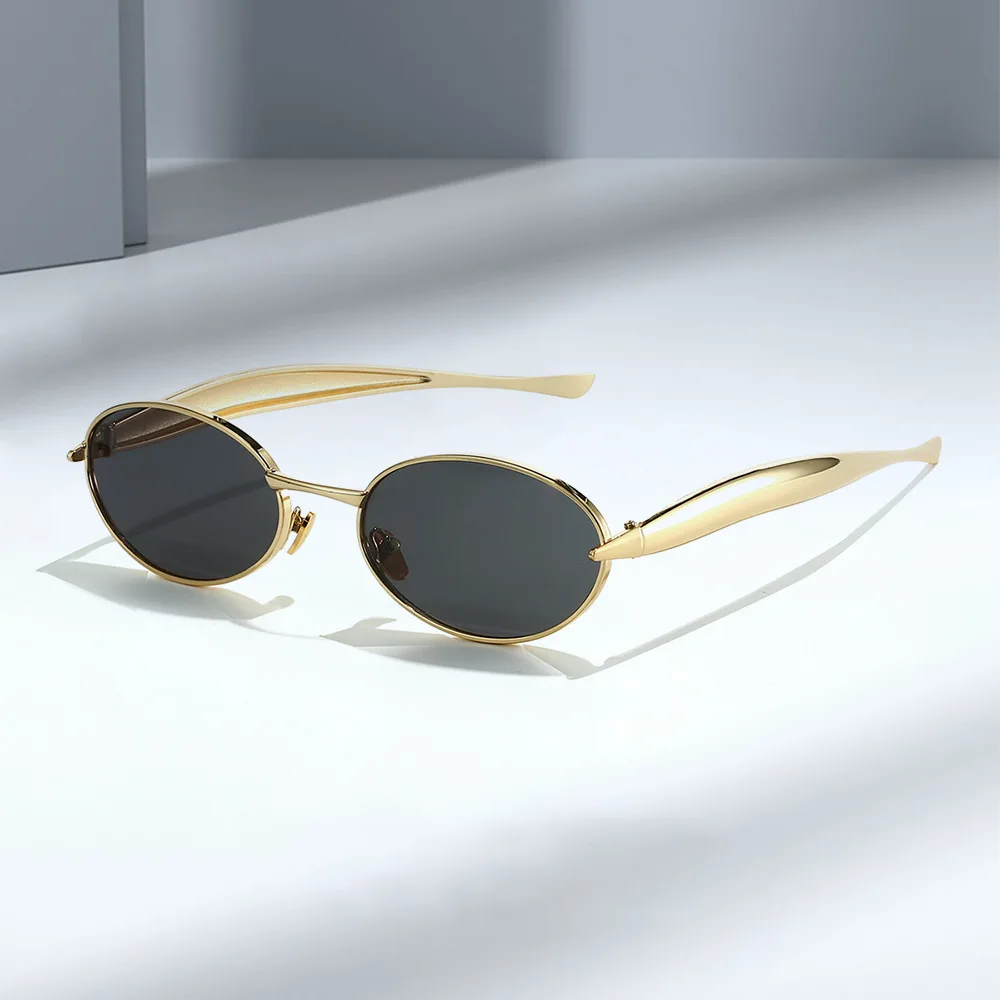 

New Fashion Oval Sunglasses For Men And Women UV400 Alloy Eyewear Fish-Shaped Sun Glasses High Quality Brand Designer Oculos