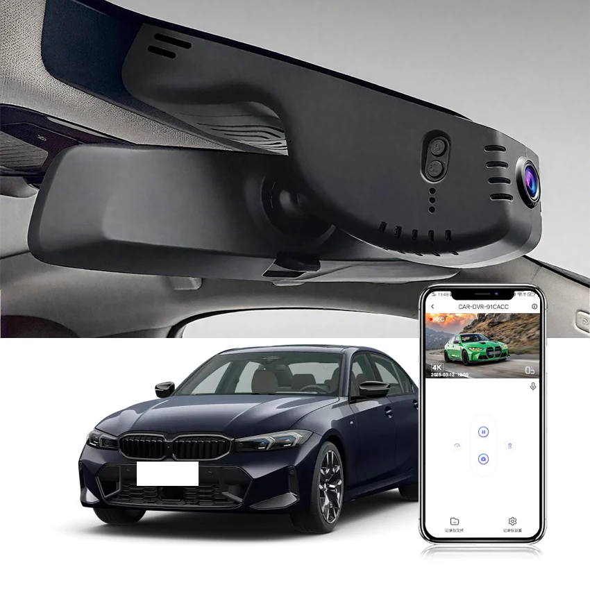 4K Dash Cam for BMW 3 Series G20/G28/G21 & M3 G80/G81 2020-2024, 2160P Dashcam WiFi APP Control, Night Vision