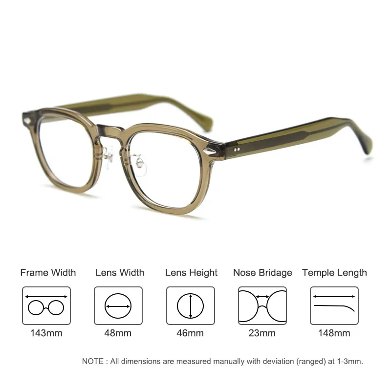 HBK Retro Oval Glasses Frames Transparent Lenses Men High Quality Acetate Frame Glasses Women's Reading Computer Eyewear