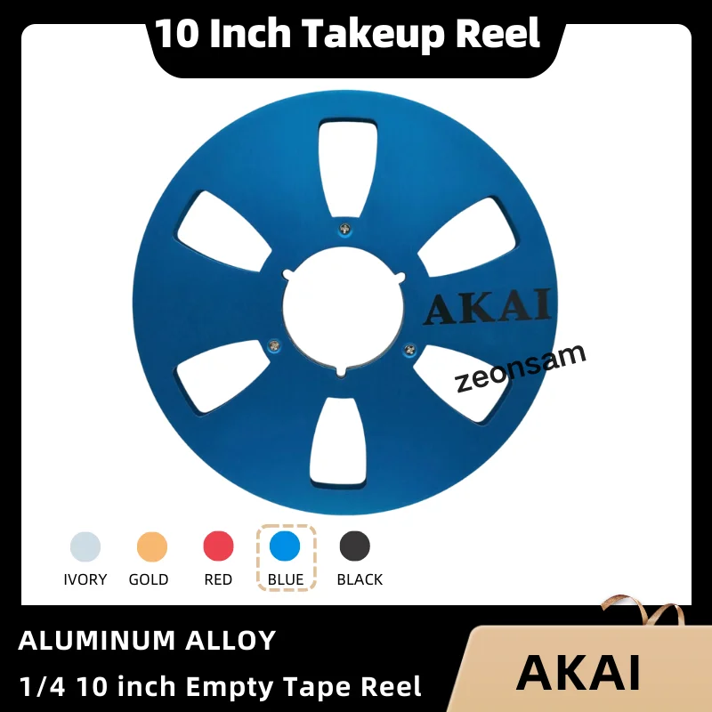 Akai 10.5 "X 1/4" นิ้วรีลแบบม้วนเทปเปล่า, ม้วนแบบม้วนต่อรีลอุปกรณ์เสริมแผ่นอลูมิเนียมที่เปิดโล่งชิ้นส่วนเครื่อง