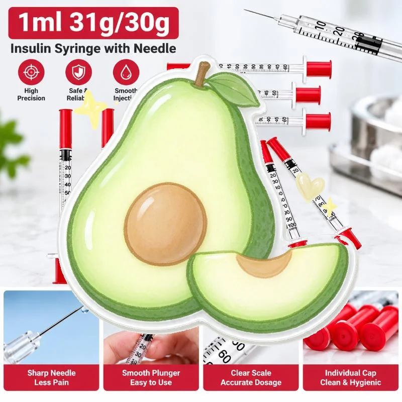 【Y】1ml Insulin Syringes 31G 30G Burr-free Ultra Fine Needles Clear Scales for Comfortable Diabetes Care