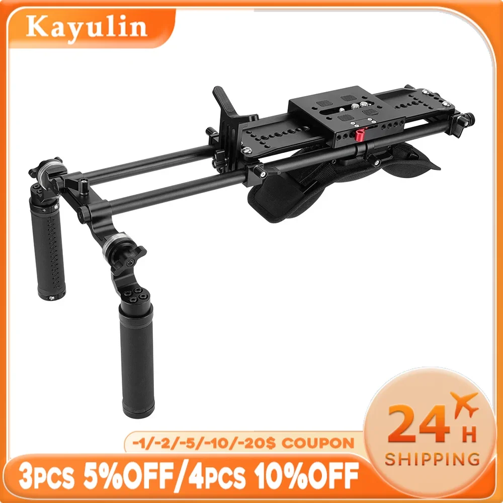 Kayulin Ombro Monte Rig Com ARRI 12 polegada Dovetail Ponte Plate & Rosette Par Pega Para DSLR Camera / DV Filmadora