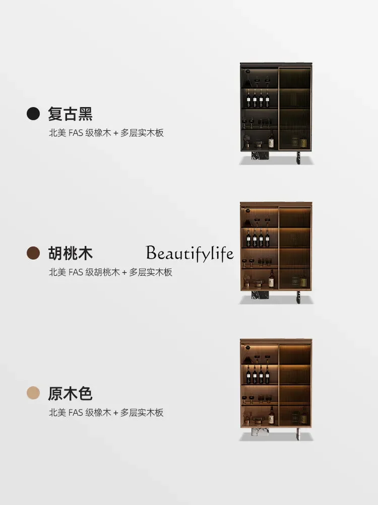 03.Italian light luxury wine cabinet antique living room wall locker home display
