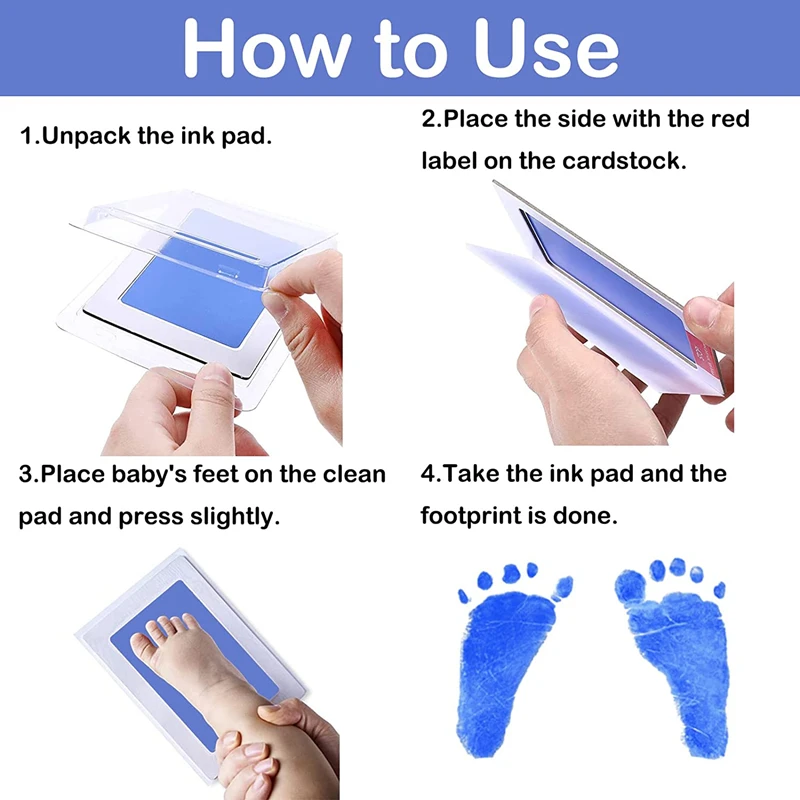 1/2 حزمة الوليد الطفل DIY بها بنفسك اليد بصمة عدة منصات الحبر إطار صور بصمة الصغار تذكارية اكسسوارات آمنة نظيفة استحمام الطفل #5