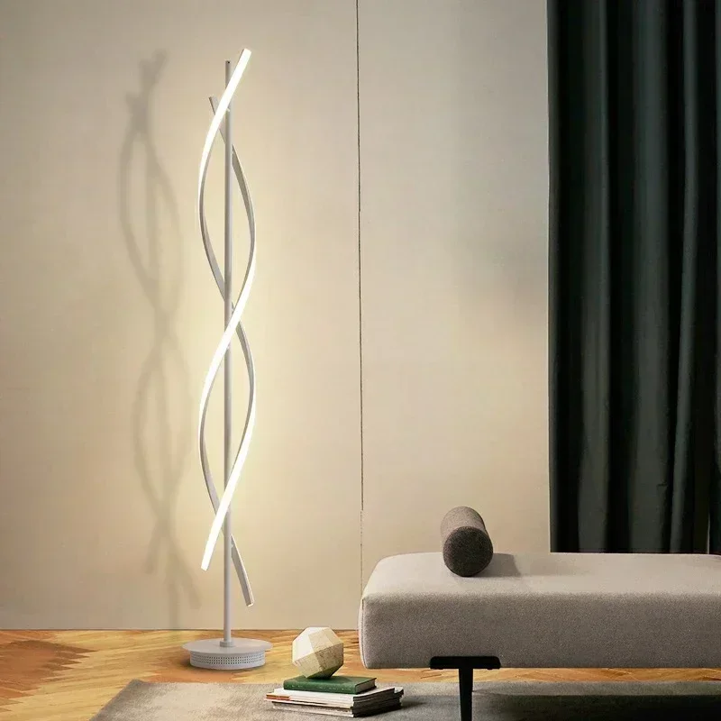 Imagem -04 - Modern Led Alumínio Spiral Floor Lamp Decor Interior Vertical Luz de Cabeceira Fit For Sofa Beside Bedroom Living Room And Study Room