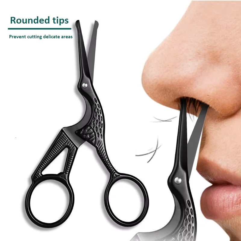 

Ножницы в форме крана из нержавеющей стали, безопасные ручные триммеры для волос с круглой головкой в носу, маленькие ножницы для бритья красоты