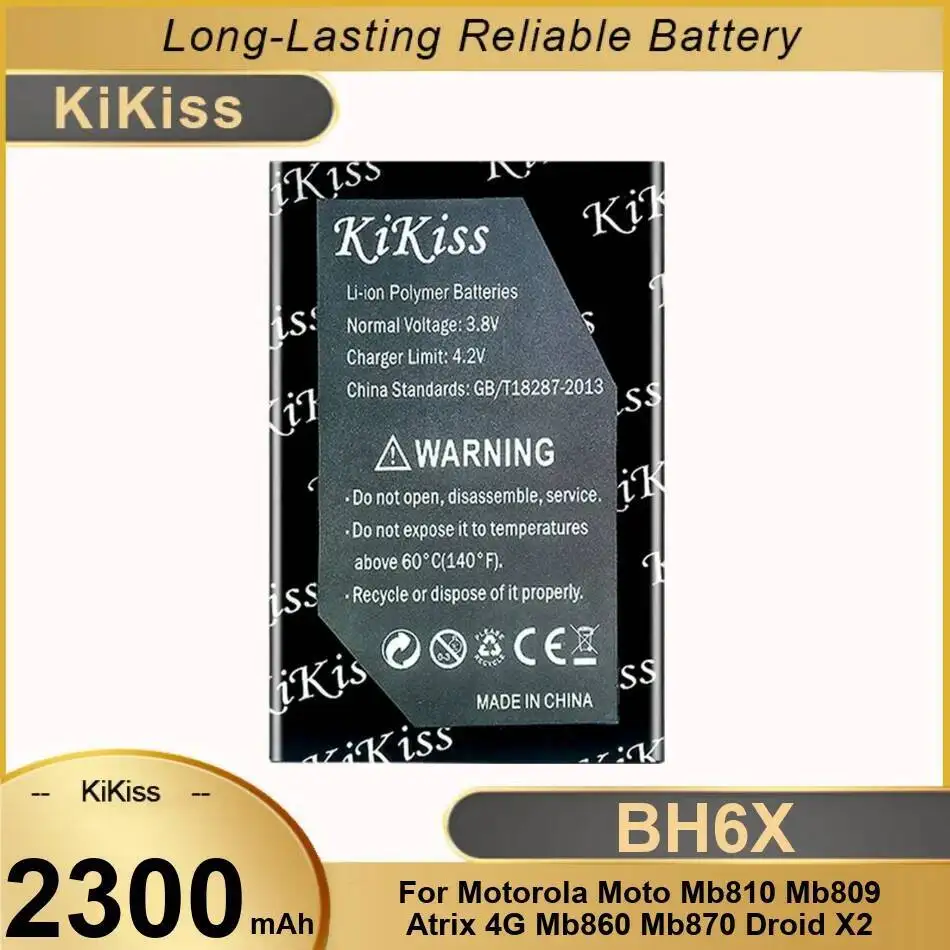 

Высокоэффективный легкий аккумулятор для мобильного телефона Motorola Moto MB810 MB809 Atrix 4G MB860 MB870 Droid X2 BH6X 2300 мАч