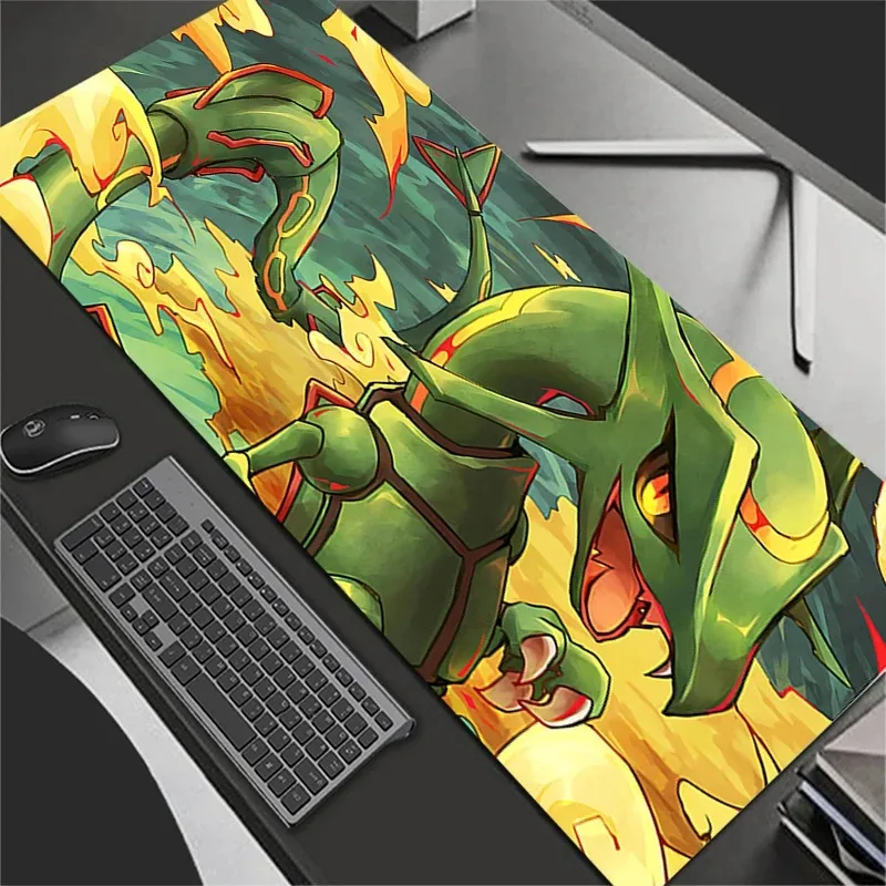 Mauspad Gaming Groß Rutschfest Dywan Gamer Tastatur Schreibtischunterlage Tischteppich Mousepad XXL P-Pokemons Rayquaza 900x400 für Computer