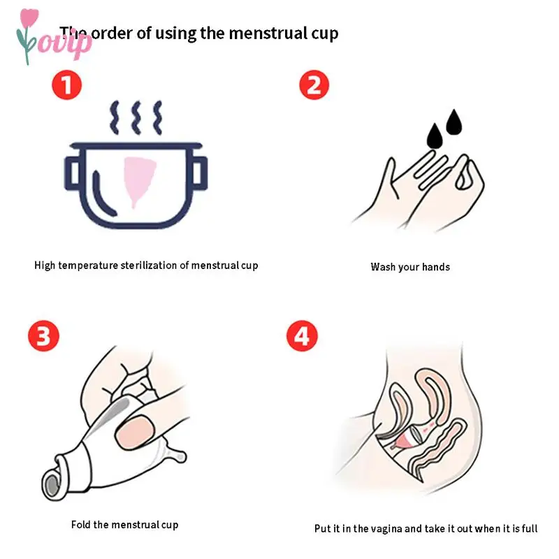 Silicone Menstrual Cup Set Portable Menstrual Cup Sterelizer Disinfection Box