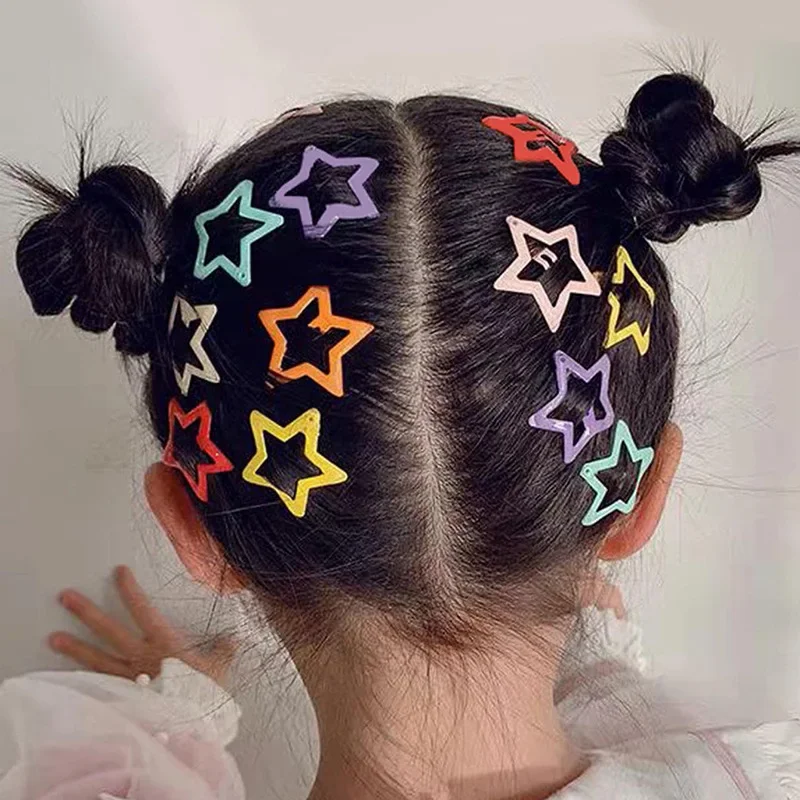 10Pcs Colorful Star BB Hair Clips for Girls Children Lovely Hair Decorate Hairpins Barrettes Headwear Kids Hair Accessories