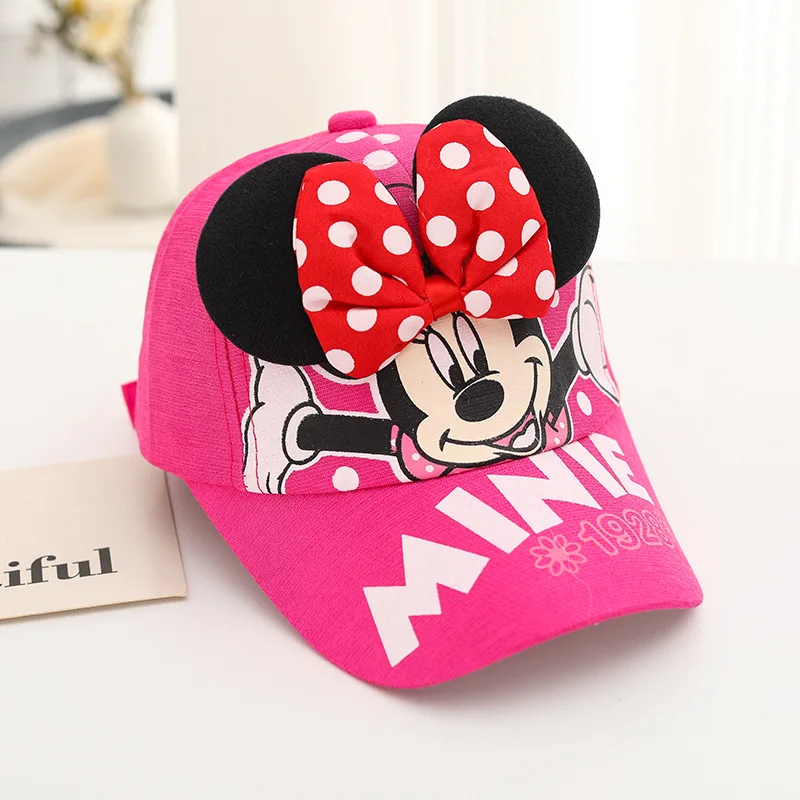 2-6Years Kids Hat Fashion Minnie Mouse Cartoon Boys Girls Caps Cute Net Baseball Cartoon Hat Sun Shading Hip Hop Hat