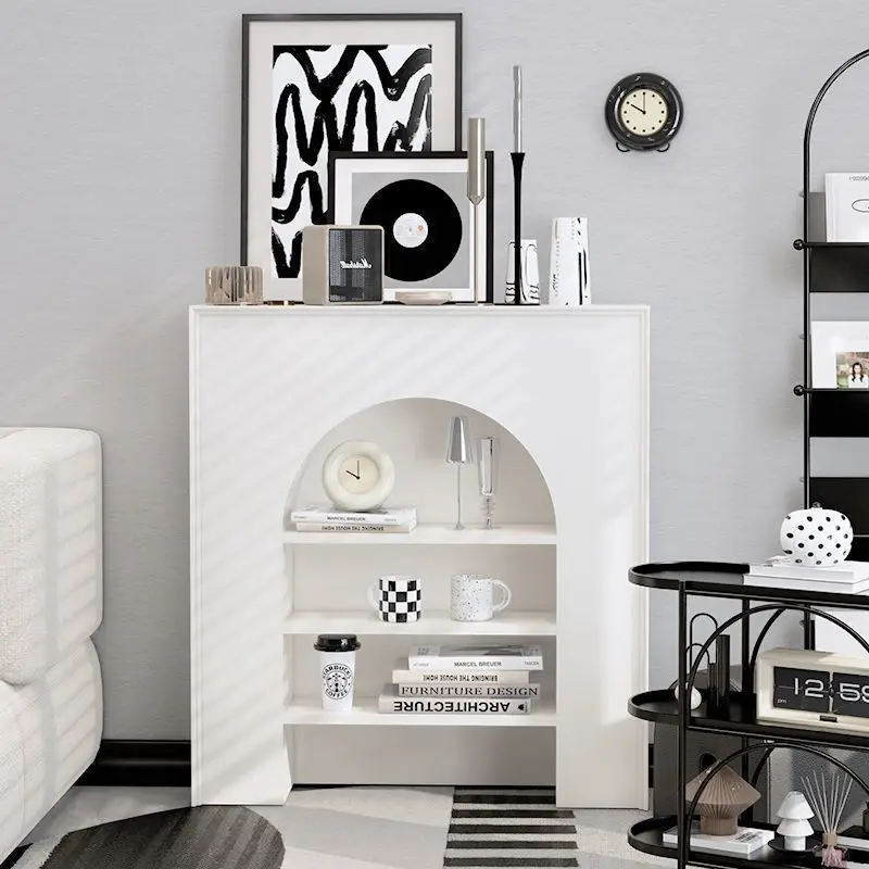 

Nordic cream style cabinet, French fireplace, living room, home corridor, entrance, simple decorative cabinet