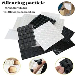 Round/Square Bumper Self Adhesive Door Stopper Rubber Damper Buffer Black/Clear Silicone Furniture Drawer Protective Pad