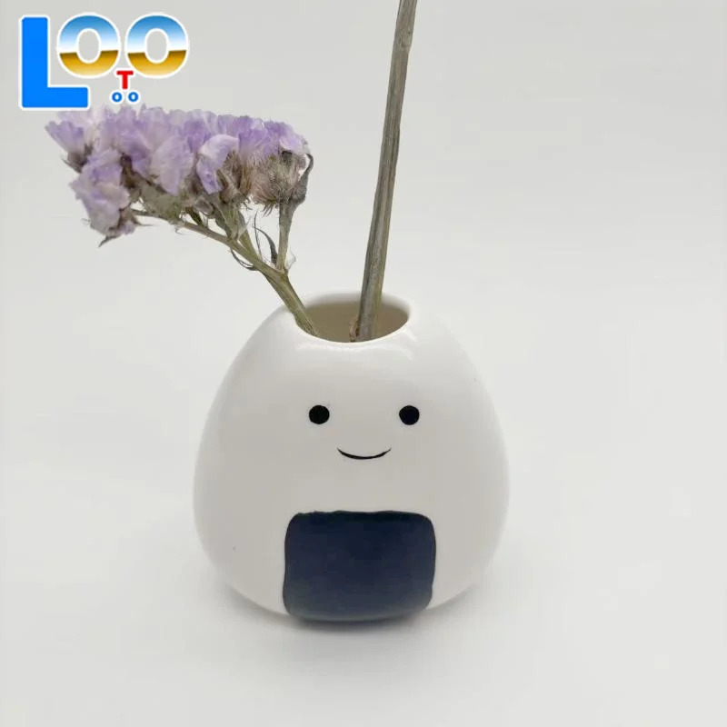 رائعتين اليابانية الحرفية برعم صغير زهرية اليدوية السيراميك كرة الأرز المزهريات الجافة زهرة زهرية اليابانية أونيجيري مصغرة المزهريات 1/2 قطعة