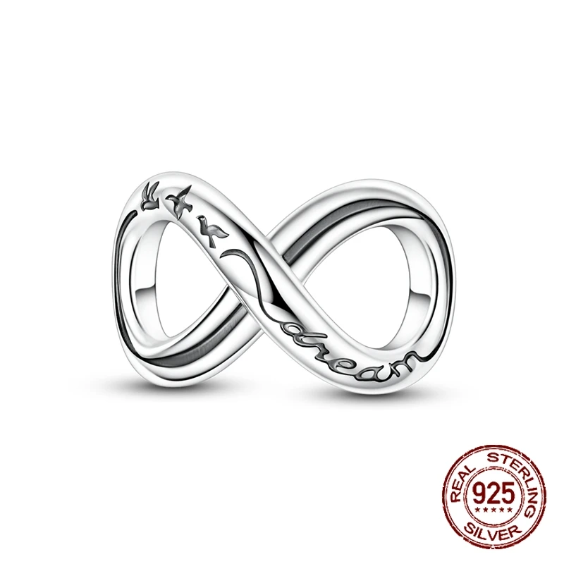 925 Sterling Silver Infinity Symbol Spacer Charm Bead 