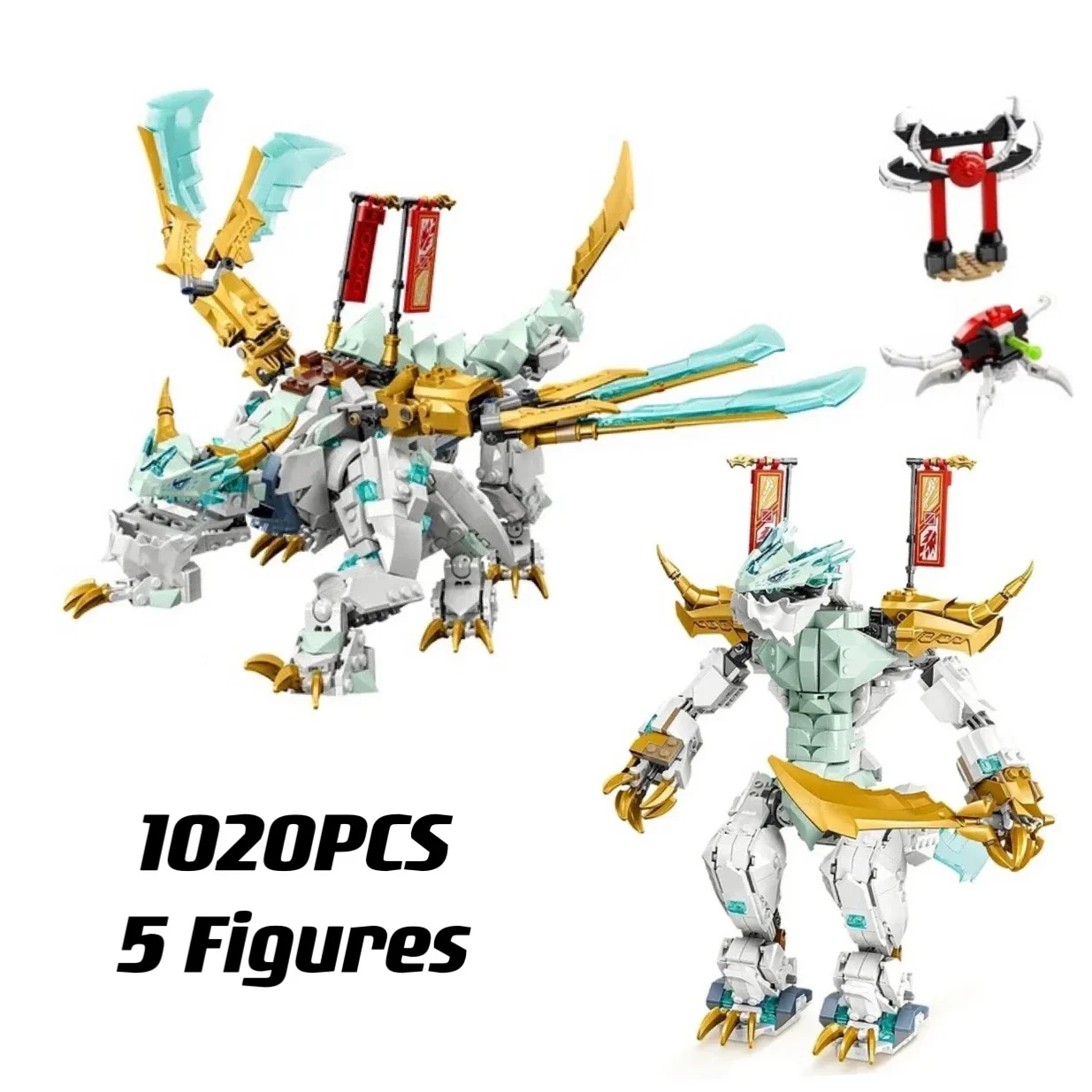 2023 New  Zane's Ice Dragon Creature Creature Building Blocks Compatible 71786 Bricks Toys For Boys Birthday Gifts