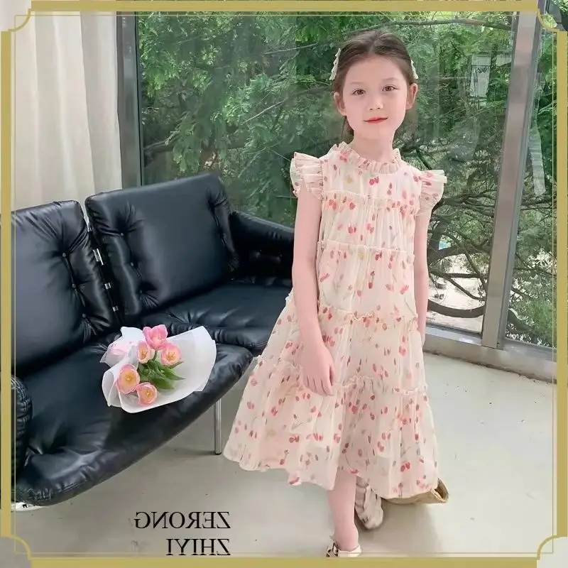 Kids Sleeveless Child Girls Dresses Summer Dress for Girls Party Wedding Gown Kids Teenage Costume Clothes 2 4 7 Years Toddler