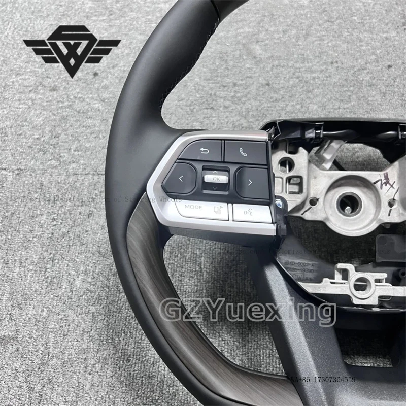 Custom Toyota for Round Peach Wood  Steering Wheel for LC300 LC200 79 Series Hilux Prius Corolla Prado Factory Direct Sales