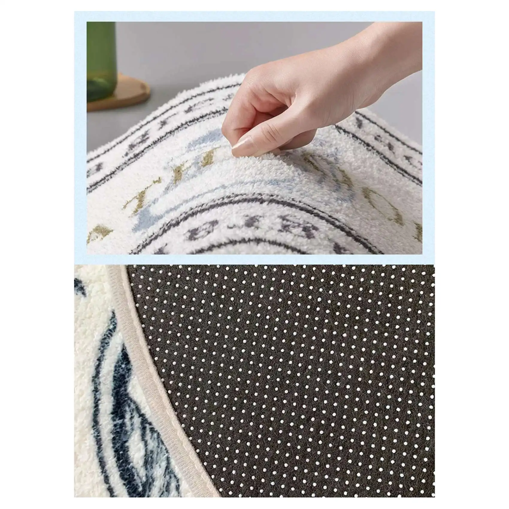 ABLU-Retro Bathroom Carpet Non-Slip Area Rugs Absorbent Floor Mat Soft Plush Doormat For Bedroom Kitchen Entrance Foot Pad