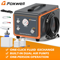 FOXWELL RT1000 Car Brake Bleeder Kit Dual Pulse Brake Fluid Bleeder Oil Exchanger Tool with Pressure Gauge Air Pump Vacuum