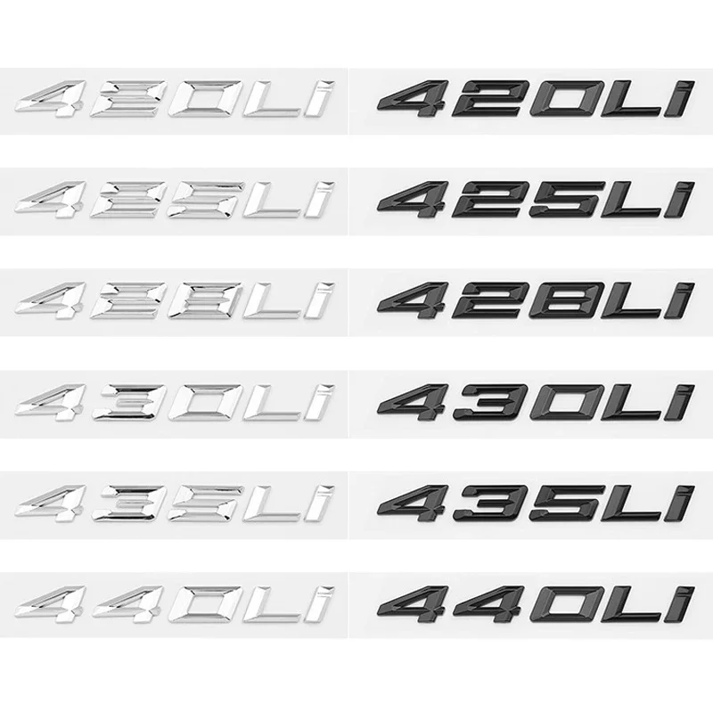 

ABS Car Rear Trunk Letters Logo Badge Emblem Sticker For BMW 4 Series420Li 425Li 428Li 430Li 435Li 440Li F30 F32 F33 F36 G26 G22
