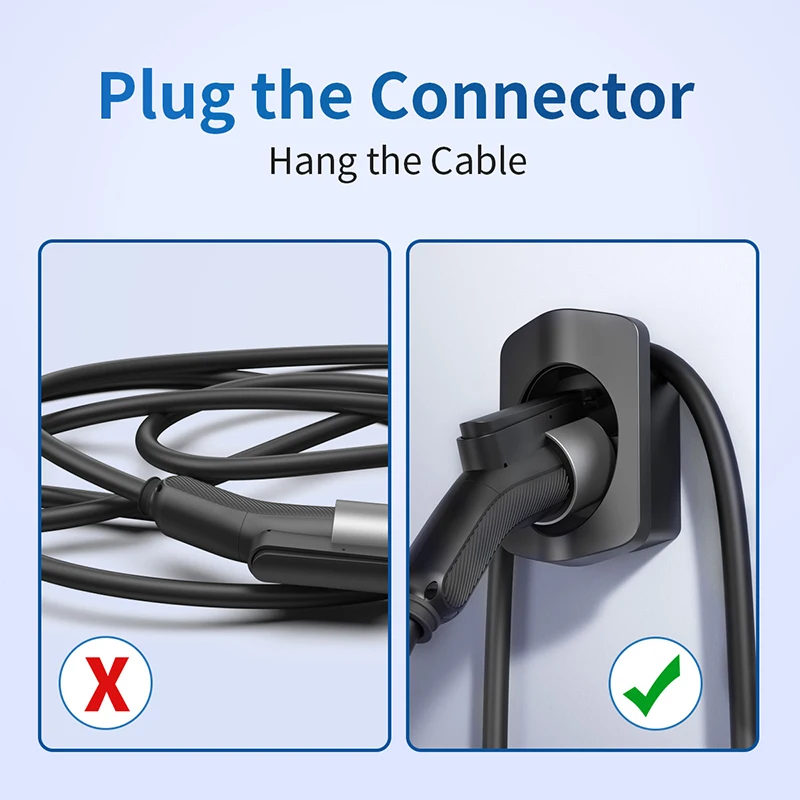 EV Charger Holder, type1 EV Charging Cable Organiser for Electric Car  Wall Box Charging Cable Tidy Management for Indoor
