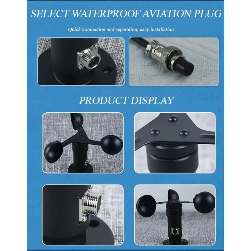 In stock Veinasa-WSS02 Measuring Device RS485 Alloy Heating Optional Industrial  Digital Marine Wind Speed Sensor Anemometer