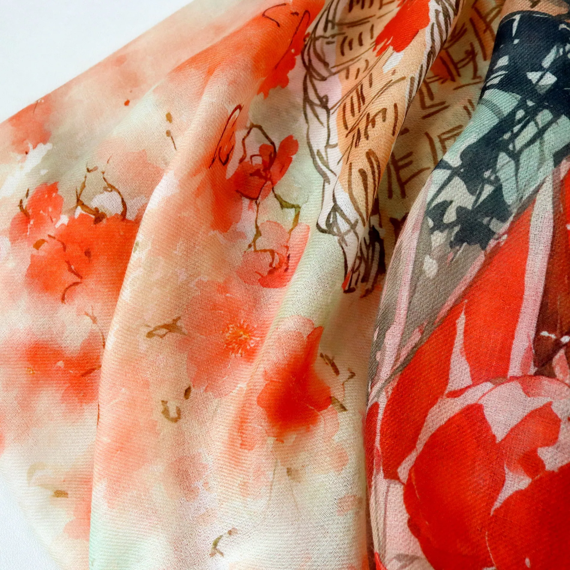Winsleter-Women 100%Wool Elegant Long Scarf, 200*100CM Print, Mom Gift Temperament Thin Shawl Scarves, 2026 Autumn New A68116CC