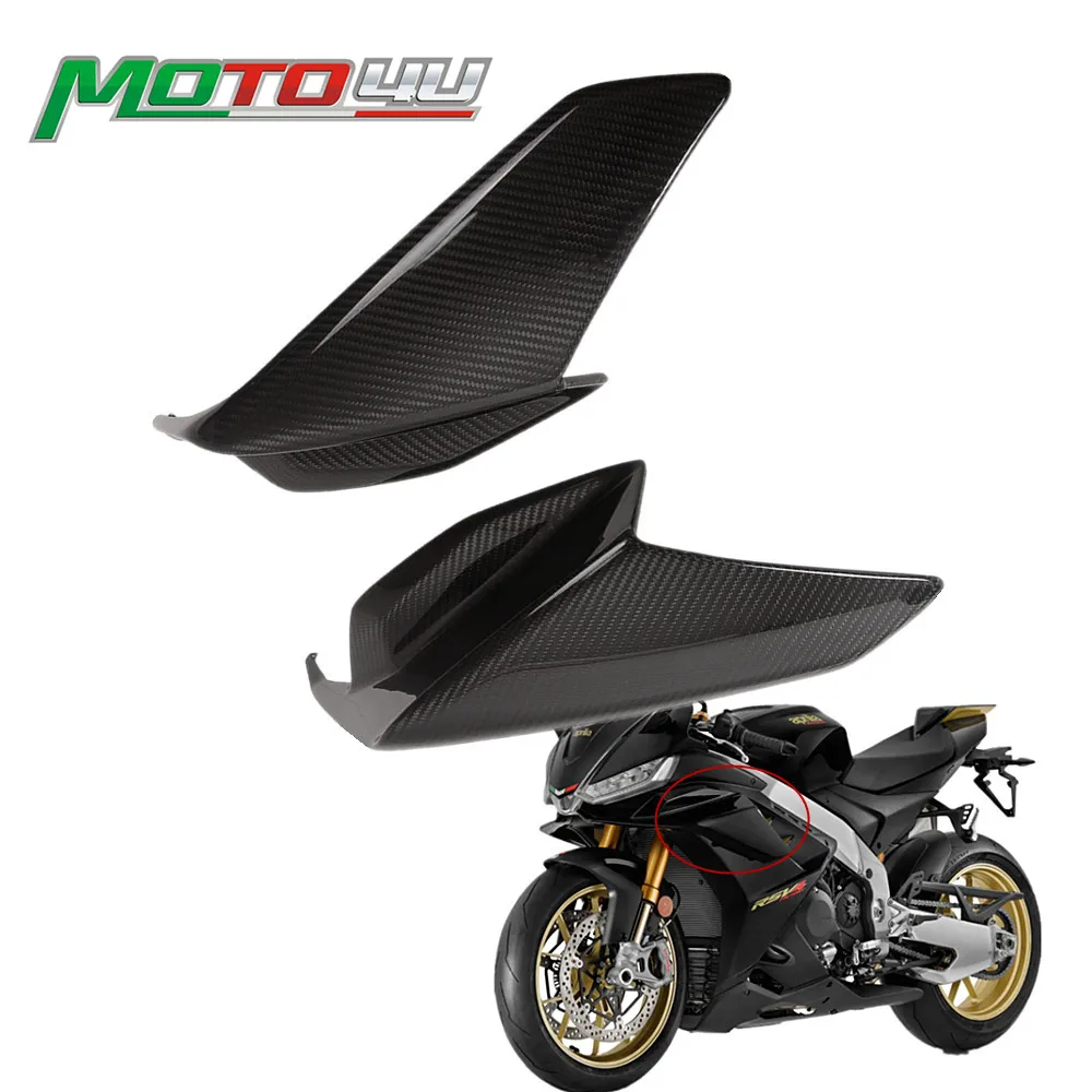 

For Aprilia RSV4 2021 2022 2023 2024 Carbon Fiber Air Deflector Spoiler Side Fairing Part Kit Panels Motorcycle Accessories