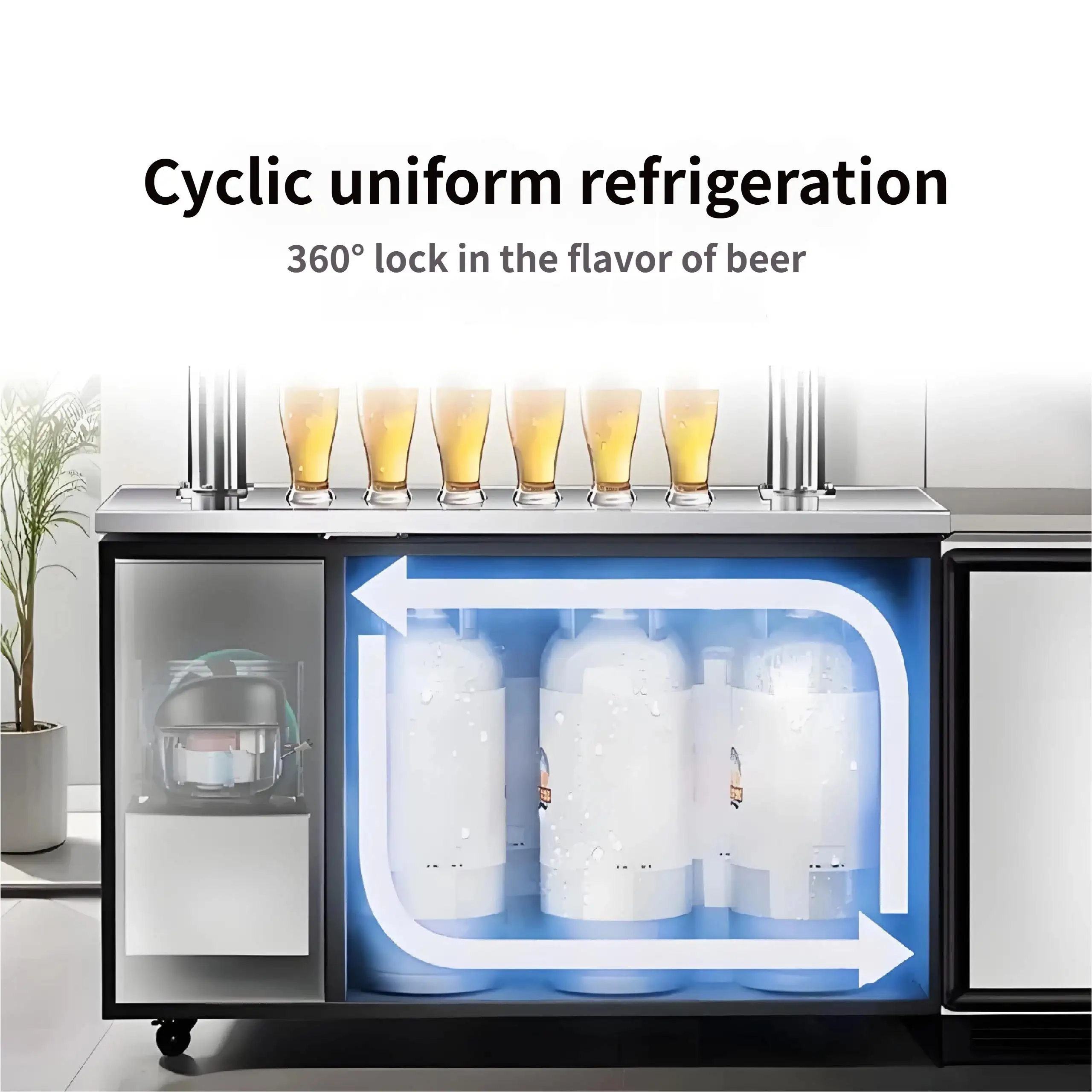 

Draft Beer Machine Fast Cooling Food Grade Stainless Steel Stable Output Beer Dispenser Multi Scene Commercial Use