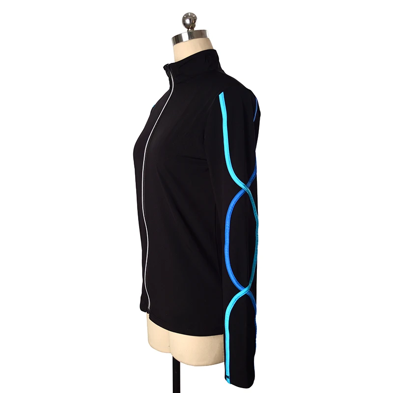 Women's moisture-wicking performance fleece jacket reflective piping detailing 100% polyester brushed back training wear women's