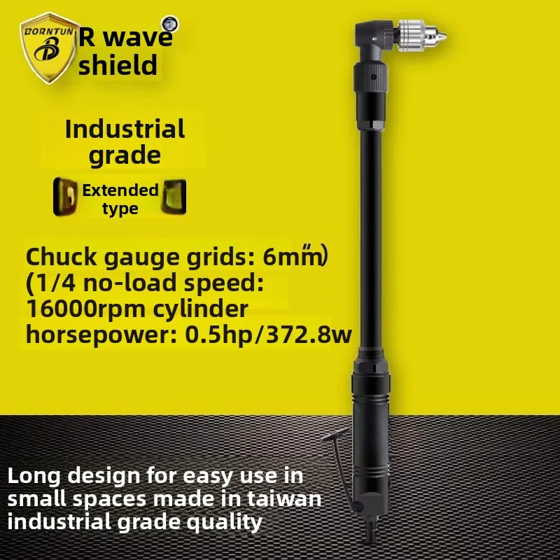 Wave Shield Extended Elbow Air Drill 6mm Pneumatic Hand Drill Extended Type Drilling Machine Elbow Pneumatic Drill Bd-6096